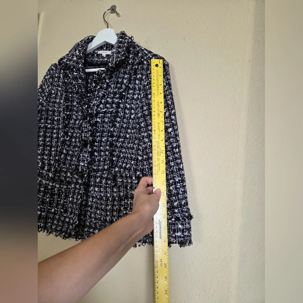 Girls Le Lis Black and White Tweed Houndstooth Jacket Office Dressy